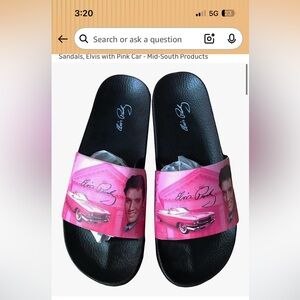 Elvis Presley Pink Slide Sandals size 37 ( medium) fits sizes 6-7